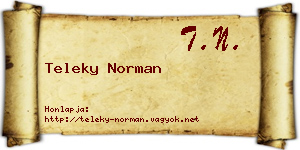Teleky Norman névjegykártya
